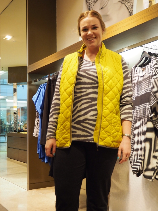 Maggie T Chartreuse Puffer Vest,