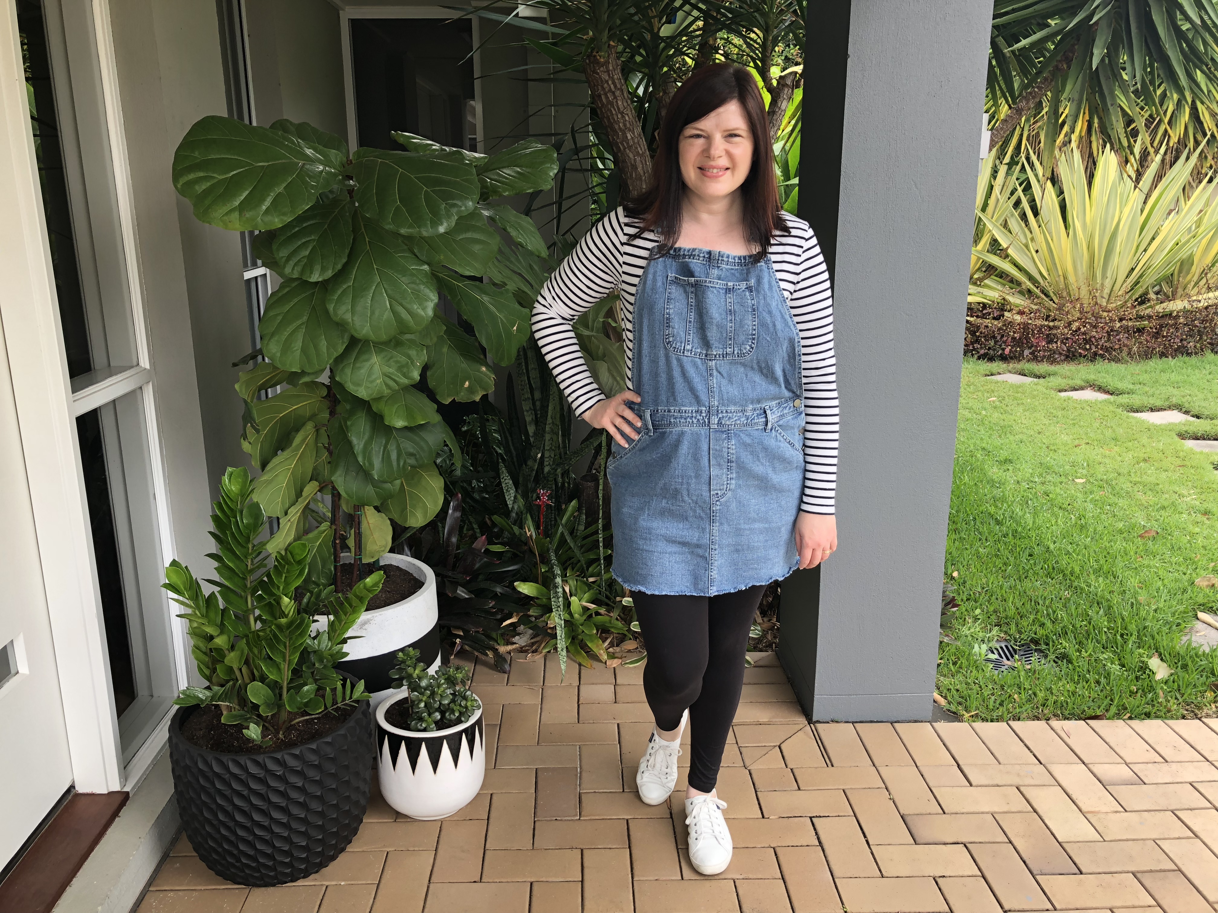 How to Wear a Denim Pinafore Dress